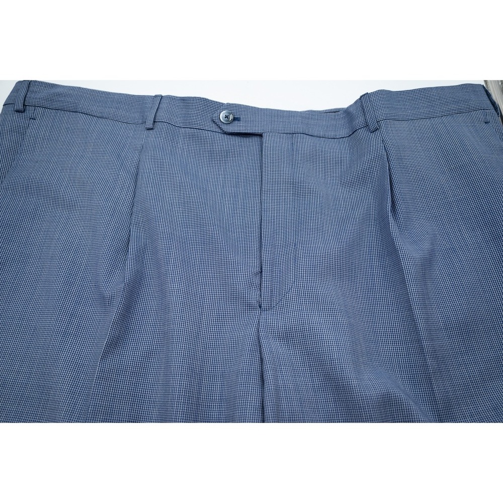 NWT $248 Paul Fredrick Mens 44W Cobalt Blue Wool Pleated Dress Pants RPU001T
